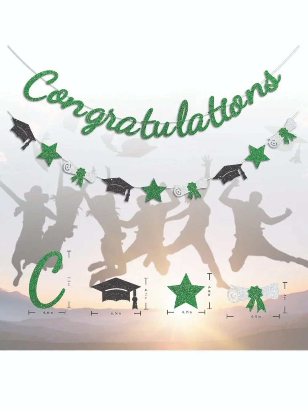 CONGRATULATIONS Graduation Banner Green
